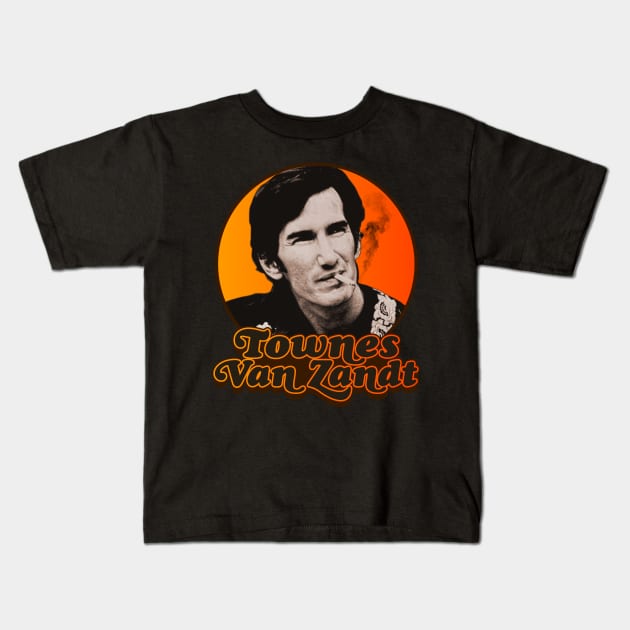 Townes Van Zandt ))(( Retro Outlaw Country Tribute Kids T-Shirt by darklordpug